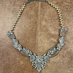 Elegant Silver and Subtle Pastels Statement Necklace